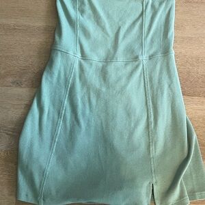 American Eagle Outfitters Green Strapless Sheath Dress
